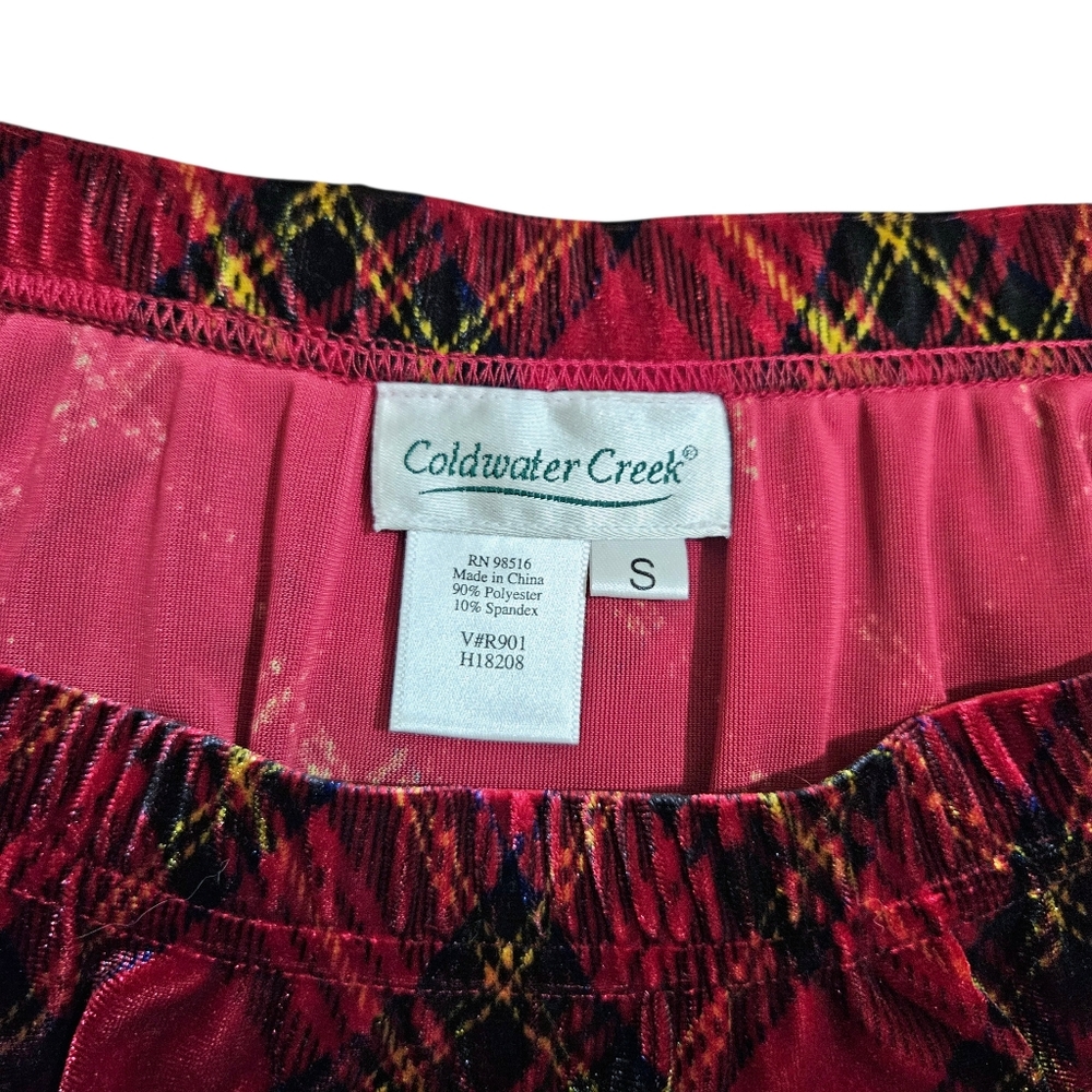 Vintage Coldwater Creek Velvet Plaid Maxi Skirt - Picture 5 of 5